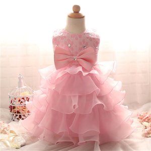 NEW Girl's Solid Colored Ruffled Easter Dress